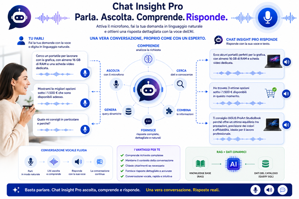Chat Insight Pro gestisce una vera conversazione vocale con il cliente